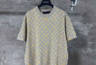 Lv路易威登 25Ss新款橙色老花提花毛织短袖