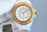 香奈儿J12手表最新款白色陶瓷18 K金色