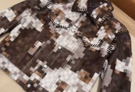 lv马海毛拼接格纹真皮夹克