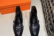 爱马仕  Hermè*s 鳄鱼纹男士皮靴