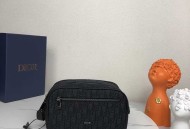 迪奥洗漱包 黑色 Oblique 