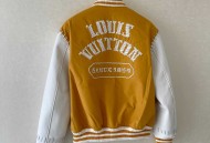 LV走秀款重磅真皮棒球夹克