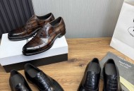 布鲁提.新款男士手工擦色正装皮鞋