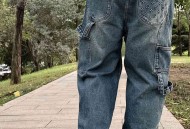 lv直筒宽松伐木休闲工装牛仔裤