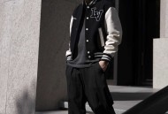 LV烫钻涂鸦字母刺绣老花棒球服外套