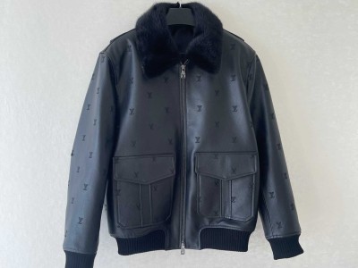  LV菲董走秀款真皮水貂夹克