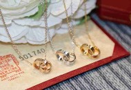 Love卡地亚无钻双环项链