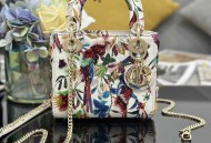 迪奥三格刺绣鹦鹉彩珠包