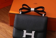 爱马仕 Constance 24cm黑色银扣