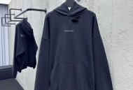 巴黎世家前后幅烫钻字母连帽卫衣