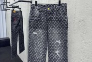 LOUIS VUITTON 限定提花小红人刺绣牛仔裤