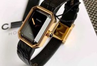 黑金小方糖女士石英腕表