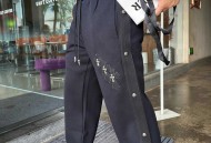 克罗心  十字架贴布刺绣长裤