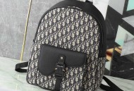 迪奥马鞍拉链双肩包