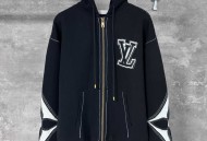 Lv路易威登 25Ss 新款嵌花羊毛混纺拉链棉质连帽衫