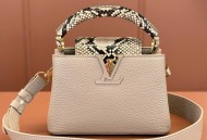 LV Capucines 迷你 灰粉配蟒蛇金 型号：M82067