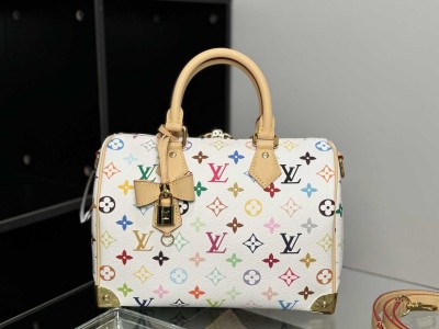 LV x TM S PEEDY BANDOULIERE 25手袋 型号：M13085白色
